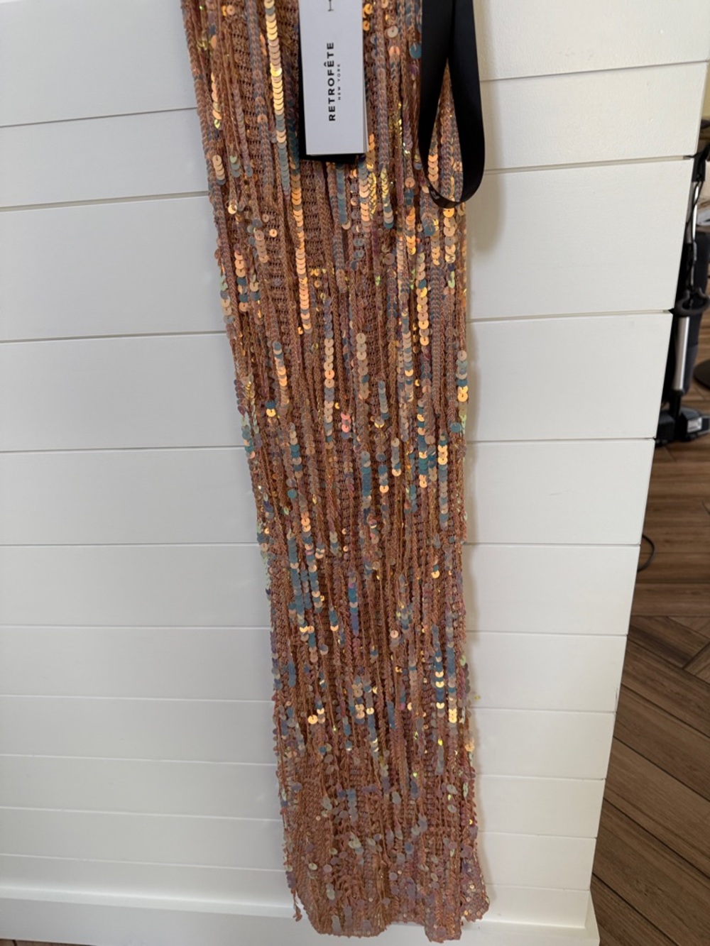 Retrofete Rose Gold Sequin Fringe Maxi Dress - Picture 5 of 15